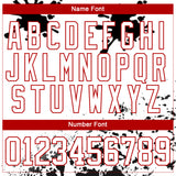 Custom Camo White Red-Black Splash Hockey Lace Neck Jersey