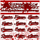 Custom Camo Red Black-White Splash Hockey Lace Neck Jersey