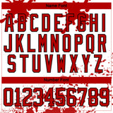 Custom Camo Red Black-White Splash Hockey Lace Neck Jersey