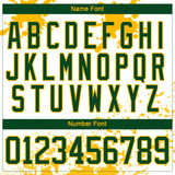 Custom Camo Green Gold-White Splash Hockey Lace Neck Jersey