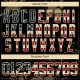 Custom Camo Vintage USA Flag Olive Black-Cream Splash Hockey Lace Neck Jersey