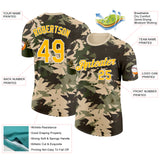 Custom Camo Gold-White Geometric Fragment Camouflage Salute To Service Performance T-Shirt