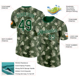 Custom Camo Green-White Woodland Forest Digital Camouflage Pixel Salute To Service Performance T-Shirt