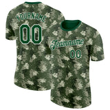 Custom Camo Green-White Woodland Forest Digital Camouflage Pixel Salute To Service Performance T-Shirt