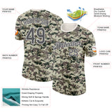 Custom Camo Steel Gray-White Terrain Digital Camouflage Pixel Salute To Service Performance T-Shirt