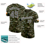 Custom Camo Steel Gray-White Woodland Digital Camouflage Pixel Salute To Service Performance T-Shirt