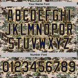 Custom Camo Navy-Gold Urban Digital Camouflage Pixel Salute To Service Performance T-Shirt