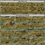 Custom Camo Navy-Gold Woodland Forest Digital Camouflage Pixel Salute To Service Performance T-Shirt