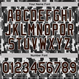 Custom Camo Brown-White Urban Digital Camouflage Pixel Salute To Service Performance T-Shirt