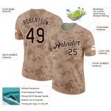 Custom Camo Brown-White Desert Digital Camouflage Salute To Service Performance T-Shirt