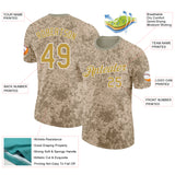 Custom Camo Old Gold-White Desert Digital Camouflage Salute To Service Performance T-Shirt
