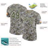 Custom Camo Olive-White Urban Digital Camouflage Pixel Salute To Service Performance T-Shirt