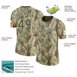 Custom Camo Olive-White Woodland Forest Digital Camouflage Pixel Salute To Service Performance T-Shirt