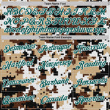 Custom Camo Midnight Green-White Desert Digital Camouflage Pixel Salute To Service Performance T-Shirt
