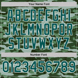 Custom Camo Midnight Green-White Woodland Forest Digital Camouflage Pixel Salute To Service Performance T-Shirt