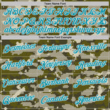 Custom Camo Teal-White Woodland Forest Digital Camouflage Pixel Salute To Service Performance T-Shirt