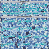 Custom Camo Teal-White Ocean Digital Camouflage Pixel Salute To Service Performance T-Shirt