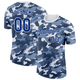 Custom Camo Royal-White Digital Camouflage Pixel Salute To Service Performance T-Shirt