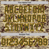 Custom Camo Olive-Gold Desert Digital Camouflage Pixel Salute To Service Performance T-Shirt