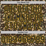 Custom Camo Black-Gold Woodland Forest Digital Camouflage Pixel Salute To Service Performance T-Shirt