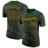 Custom Camo Black-Gold Woodland Forest Digital Camouflage Pixel Salute To Service Performance T-Shirt