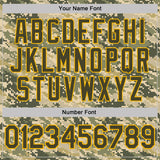 Custom Camo Olive-Gold Desert Digital Camouflage Pixel Salute To Service Performance T-Shirt