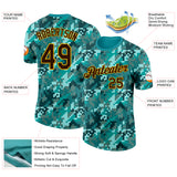 Custom Camo Brown-Gold Ocean Digital Camouflage Pixel Salute To Service Performance T-Shirt