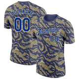 Custom Camo Royal-Cream Tiger Stripe Camouflage Salute To Service Performance T-Shirt