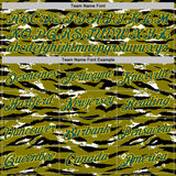 Custom Camo Midnight Green-Gold Tiger Stripe Camouflage Salute To Service Performance T-Shirt