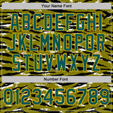 Custom Camo Midnight Green-Gold Tiger Stripe Camouflage Salute To Service Performance T-Shirt