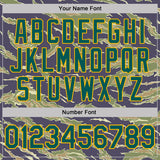Custom Camo Midnight Green-Gold Tiger Stripe Camouflage Salute To Service Performance T-Shirt