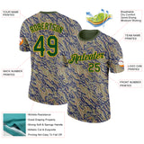 Custom Camo Green-Gold Tiger Stripe Camouflage Salute To Service Performance T-Shirt