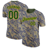 Custom Camo Green-Gold Tiger Stripe Camouflage Salute To Service Performance T-Shirt
