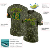 Custom Camo Green-Gold Woodland Forest Digital Camouflage Salute To Service Performance T-Shirt