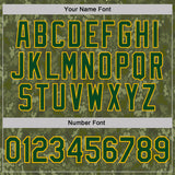 Custom Camo Green-Gold Woodland Forest Digital Camouflage Salute To Service Performance T-Shirt