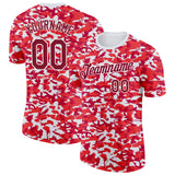 Custom Camo Maroon-White Digital Camouflage Salute To Service Performance T-Shirt