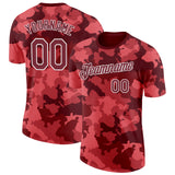 Custom Camo Burgundy-White Digital Camouflage Salute To Service Performance T-Shirt