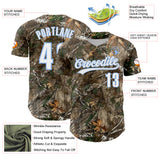 Custom Camo White-Light Blue Woodland Forest Camouflage Authentic Salute To Service Baseball Jersey
