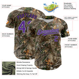 Custom Camo Purple Gray-Black Woodland Forest Camouflage Authentic Salute To Service Baseball Jersey