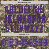 Custom Camo Purple Gray-Black Woodland Forest Camouflage Authentic Salute To Service Baseball Jersey