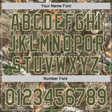 Custom Camo Olive-Cream Woodland Forest Camouflage Authentic Salute To Service Baseball Jersey