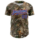 Custom Camo Royal White-Red Woodland Forest Camouflage Authentic Salute To Service Baseball Jersey