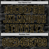Custom Camo Black-Old Gold Dark Camouflage Tactical Style Authentic Salute To Service Baseball Jersey