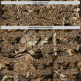 Custom Camo Brown-Cream Woodland Forest Tactical Camouflage Outdoor Leaf Authentic Baseball Jersey