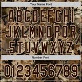 Custom Camo Brown-Cream Woodland Forest Tactical Camouflage Outdoor Leaf Authentic Baseball Jersey