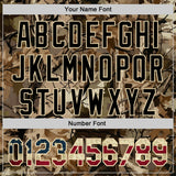 Custom Camo Vintage USA Flag Cream-Black Woodland Forest Tactical Camouflage Outdoor Leaf Authentic Baseball Jersey