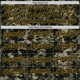Custom Camo Black-Old Gold Woodland Forest Tactical Camouflage Outdoor Leaf Authentic Baseball Jersey