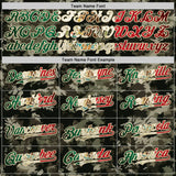Custom Camo Vintage Mexican Flag Cream-Black Woodland Forest Tactical Camouflage Outdoor Leaf Authentic Baseball Jersey