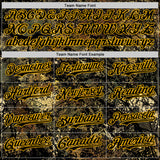 Custom Camo Black-Gold Woodland Forest Tactical Camouflage Outdoor Leaf Authentic Baseball Jersey