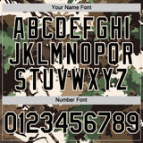 Custom Camo Black-Cream Woodland Forest Tactical Camouflage Outdoor Leaf Authentic Baseball Jersey